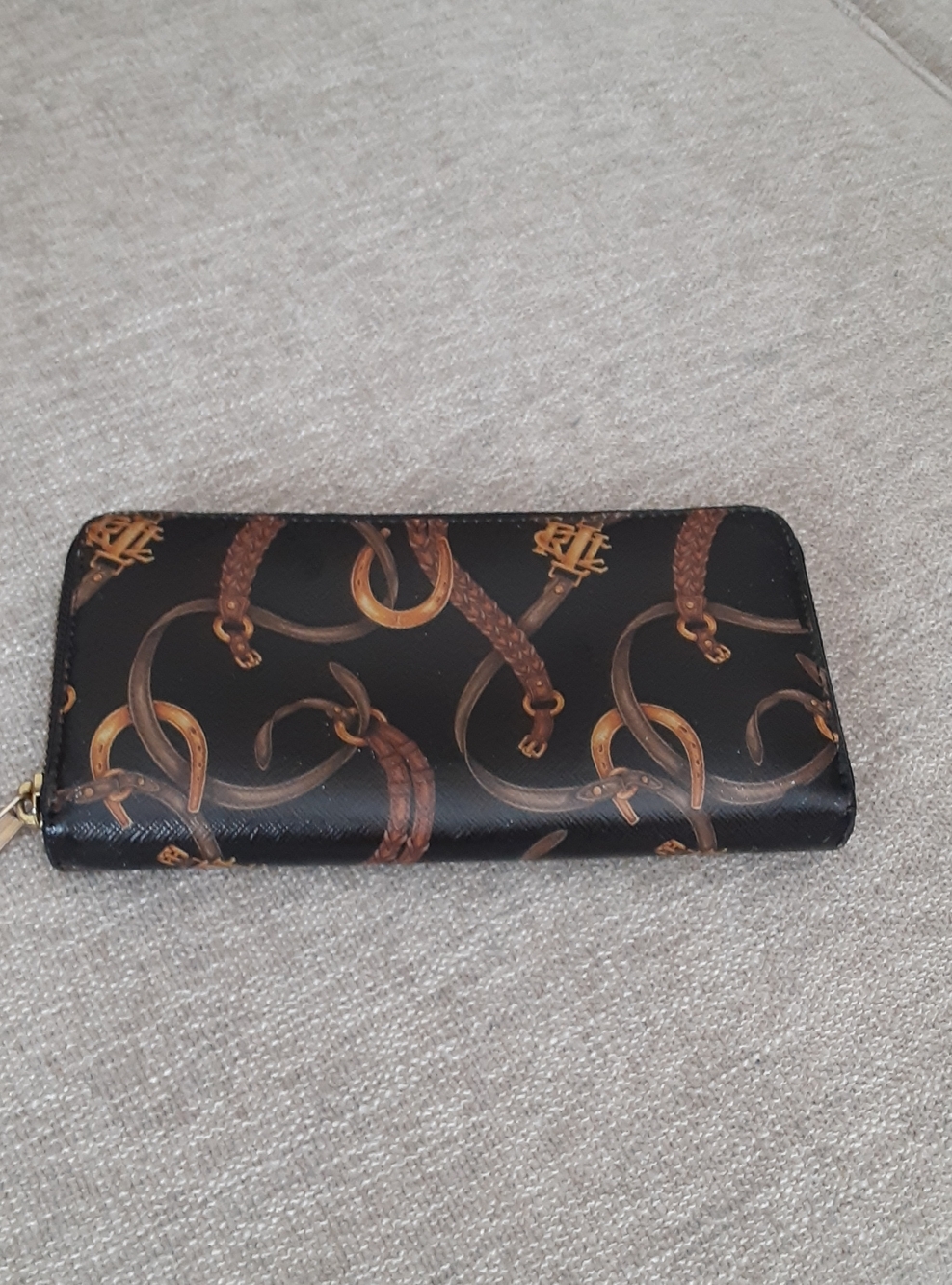 Lauren Ralph Lauren Black Printed Leather Wallet